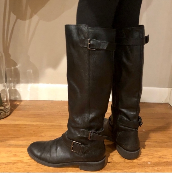 Enzo Angiolini Black Tall Leather Boots - Picture 1 of 5